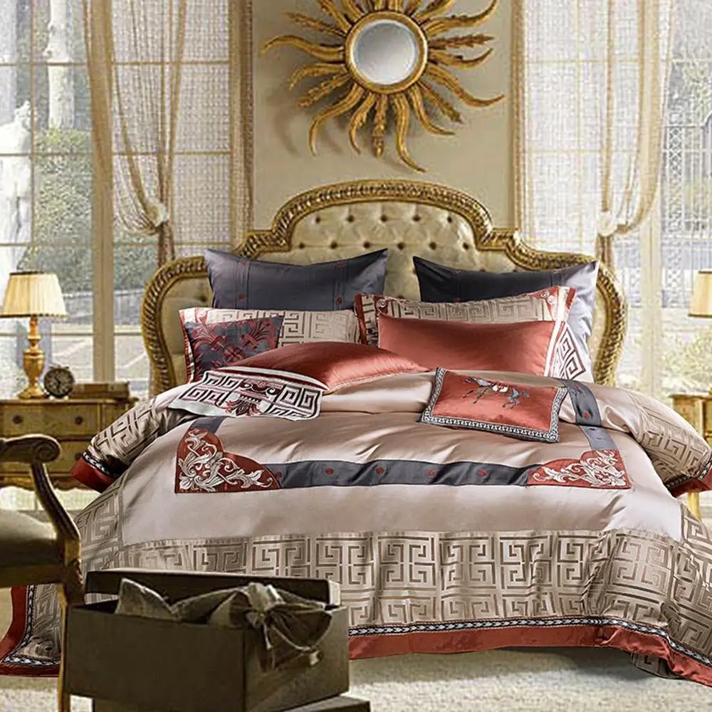 20192559 Svetanya luxury Brocade Bedding Set king queen double size Bed Linens - Цвет: 20192559