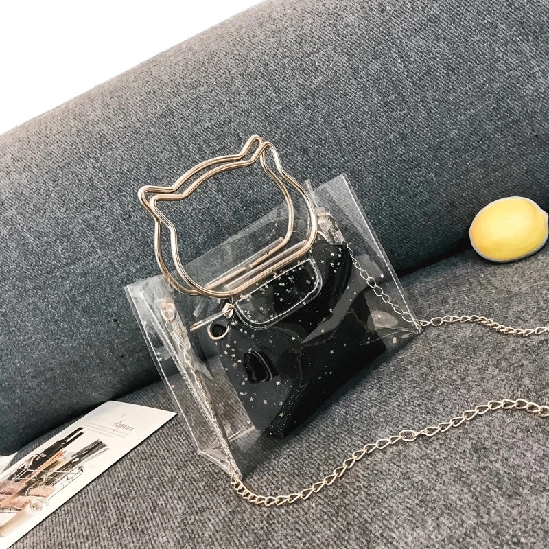 Perilla 2018 Women Transparent Bag Clear PVC Jelly Tote Messenger Bags Laser Holographic Shoulder Female Lady Sac Femme | Багаж и сумки