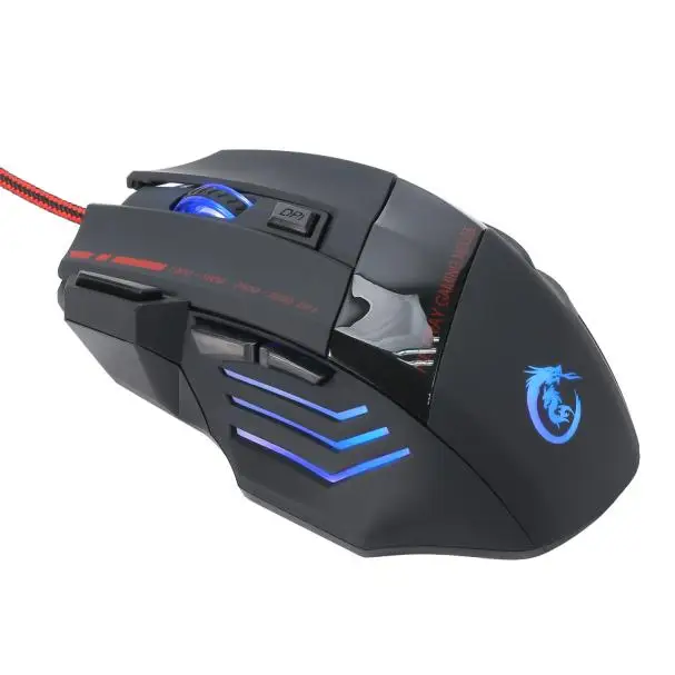 Оптическая игровая мышь 3200 DPI 7 кнопок эргономичный дизайн проводная