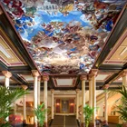 Большие 3D потолочные фрески на заказ, обои в европейском стиле, в стиле ретро, для вестибюля отеля, гостиной, декор с изображением ангела, потолочные обои
