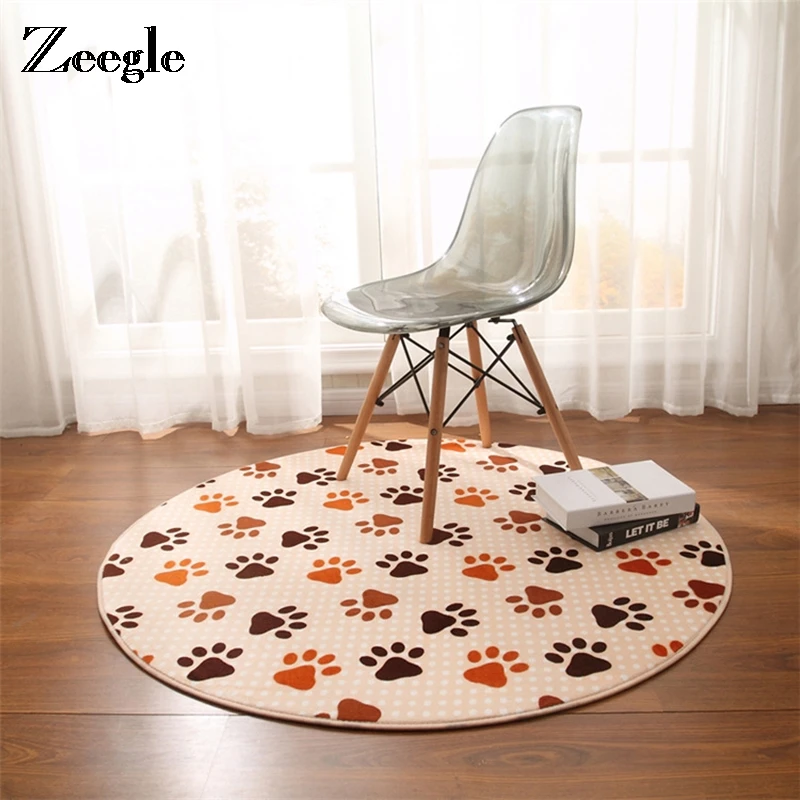 

Zeegle Round Carpets Bath Mat Kids Room Rug Anti-slip Baby Play Mats Slow Rebound Floor Mats Home Decoration For Living Room