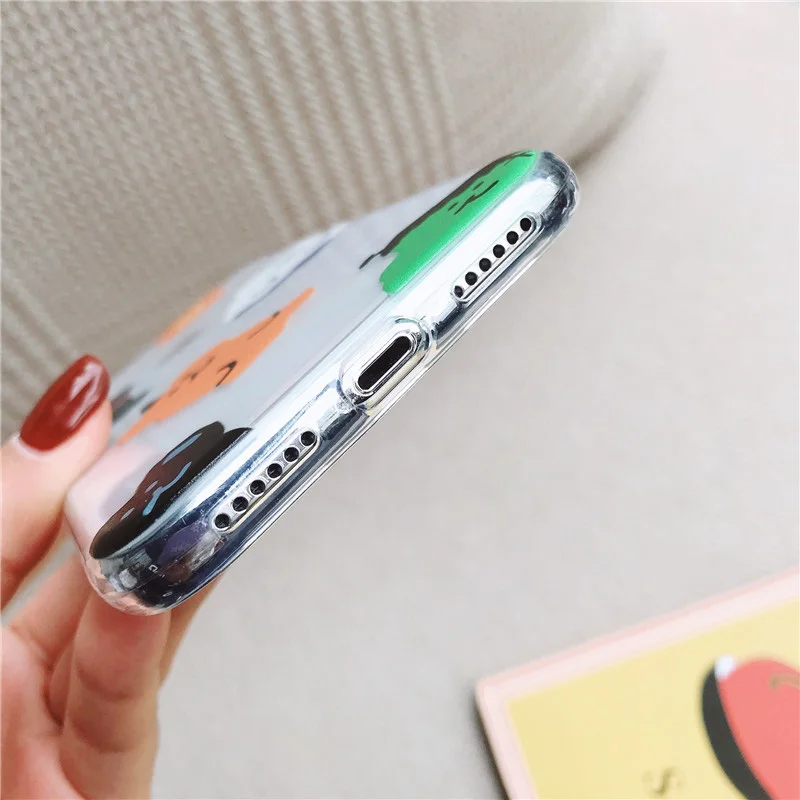 Kindy Сумка-медведь для iPhone 6S 11 Pro Max милый медведь мягкий tpu чехол для iPhone 7 8plus прозрачный силиконовый мультфильм телефон X XR Xs Max