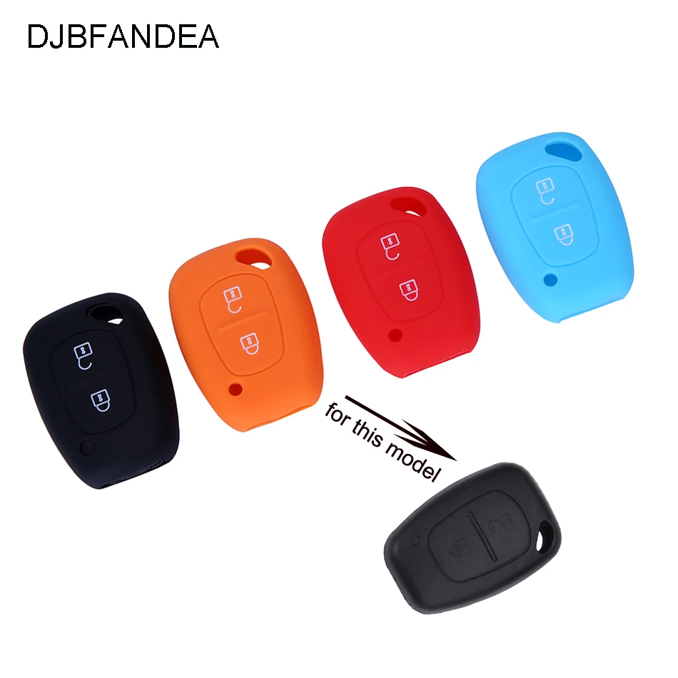 DJBFANDEA дистанционный 2 кнопки силиконовый чехол для ключей от машины Renault TRAFIC VIVARO