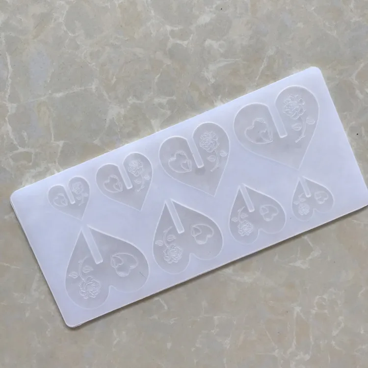 8 полостей сердце с цветами форма силиконовая помадка Шоколадные Чипсы печенье