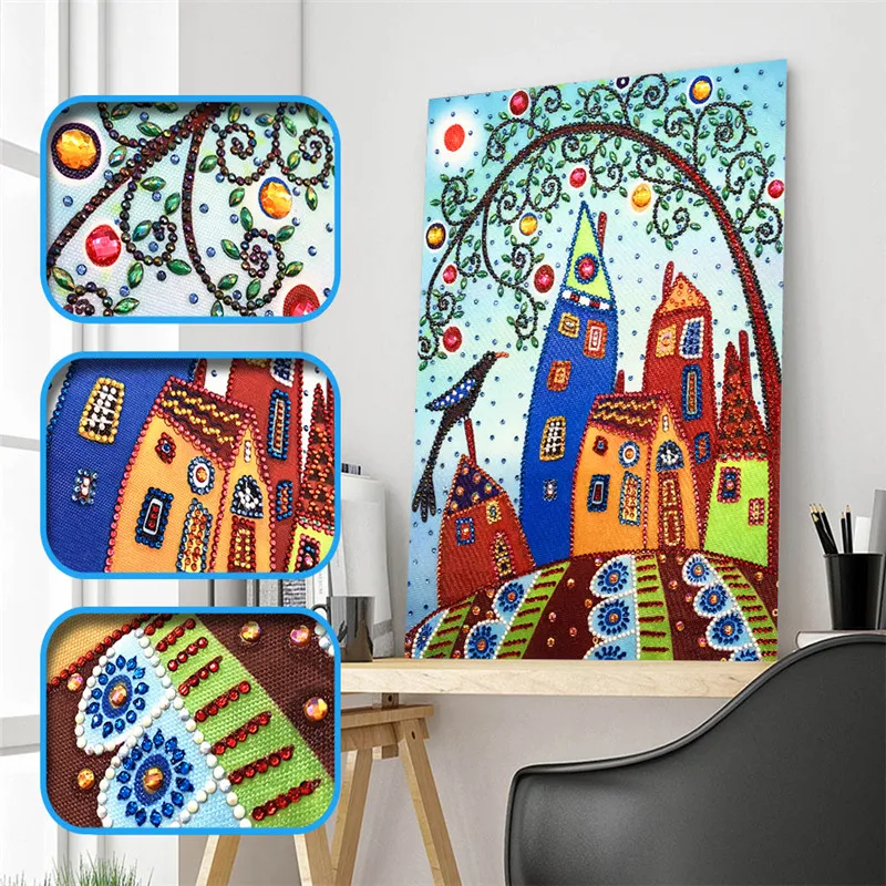 Алмазная живопись особой формы Набор для вышивки крестиком с мультяшными