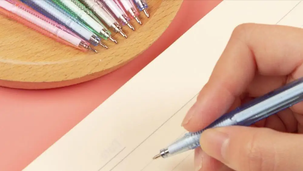 Синяя простая шариковая ручка для офиса школы роликовая Детские канцелярские