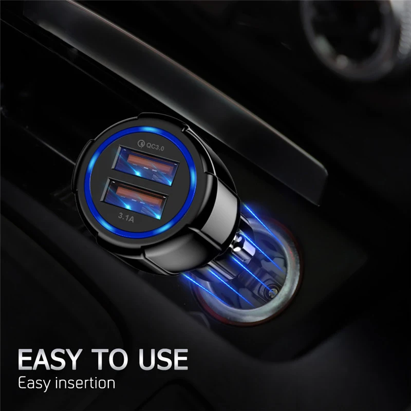 Автомобильное зарядное устройство с двумя портами USB 3 0 быстрая зарядка для Xiaomi mi9