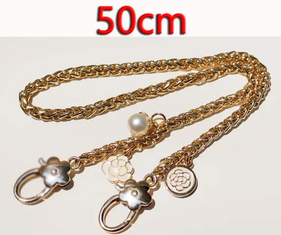 50cm Gold DIY аксессуары 40 см-150 см Сменные золотые металлические цепи плечевые ремни для маленьких сумок, сумки модные 6 мм сумки ручки ремни - Цвет: 50cm Gold