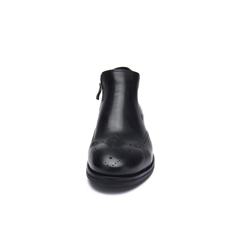 Jackmiller Top Brand Men's Boots Spring Autumn Cow Leather Men Rubber Outsole Goring &amp Side Zipper Black Color Fall | Обувь