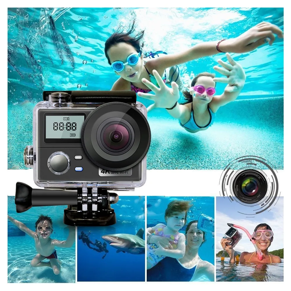 4K wifi Спортивная экшн-камера Full HD 16 МП мини-камера 170 angel 2,0 дюймов ЖК-дисплей для дайвинга Водонепроницаемая 30 м Спортивная DV камера на шлем