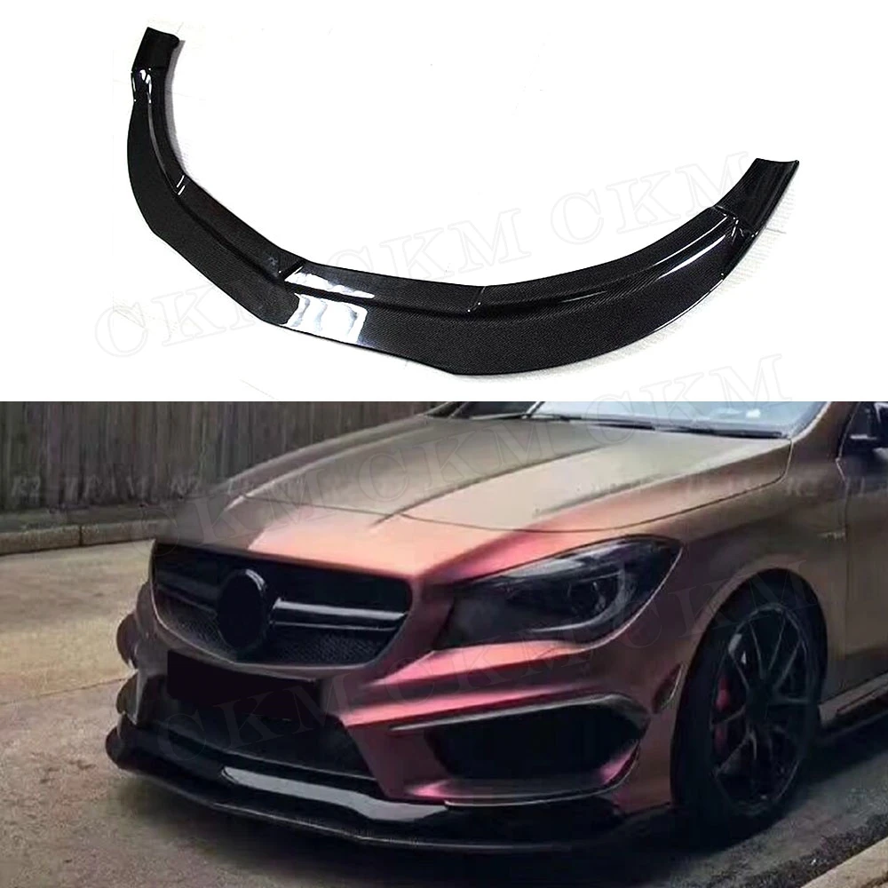 CLA класс углеродного волокна передний спойлер для Mercedes Benz W117 CLA200 CLA250 CLA45 AMG 2013 2016