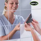 Домашний Декор 16 шт. зеркальная Настенная Наклейка квадратная самоклеящаяся зеркальная Настенная Наклейка Съемная Зеркальная Наклейка Диван ТВ фон Декор