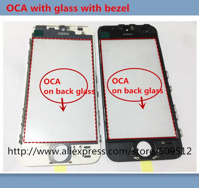 10/50 шт качества внешнее стекло с рамкой oca для iPhone 5 5C 5s переднее + рамка lcd