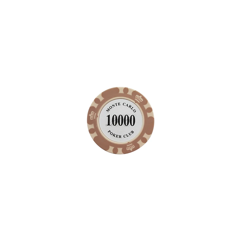 10000 face value Yernea, 1 шт., игральные карты, чипы, 14 г, глина, встроенные железные тапперы, Техасский Холдем, игральные чипы, карты для покера, Baccarat, монета, покер, звезда - Цвет: 10000 face value