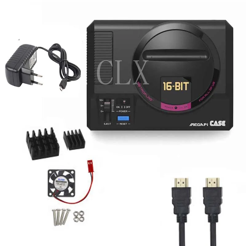 Retroflag megapi чехол+ 5V 3A Мощность+ вентилятор+ теплоотвод+ Мощность+ HDMI для Raspberry Pi 3 Модель B плюс(3B+ общее количество)/3B/2B - Цвет: Kit C