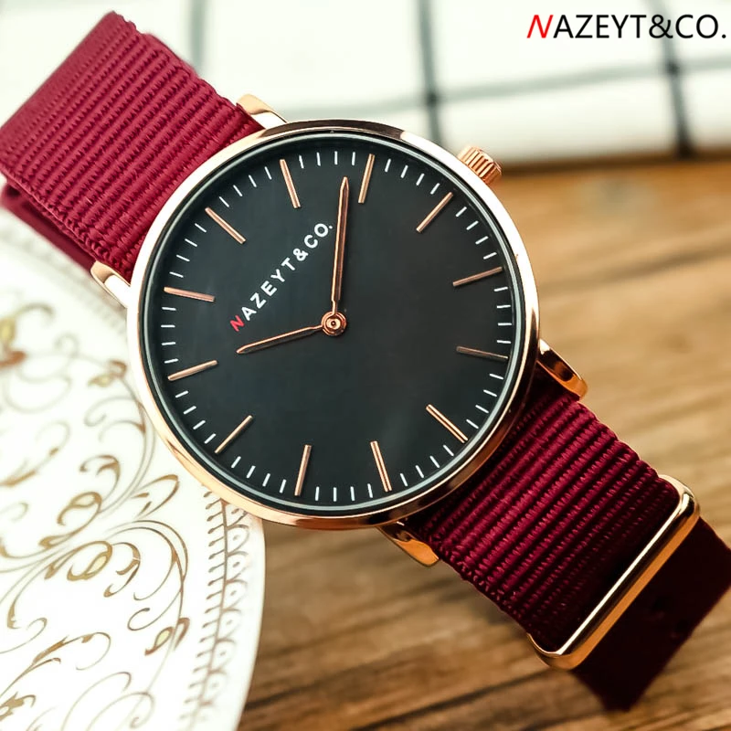 Nazeyt 2019 модные стильные женские часы лучший бренд класса люкс Женские винно
