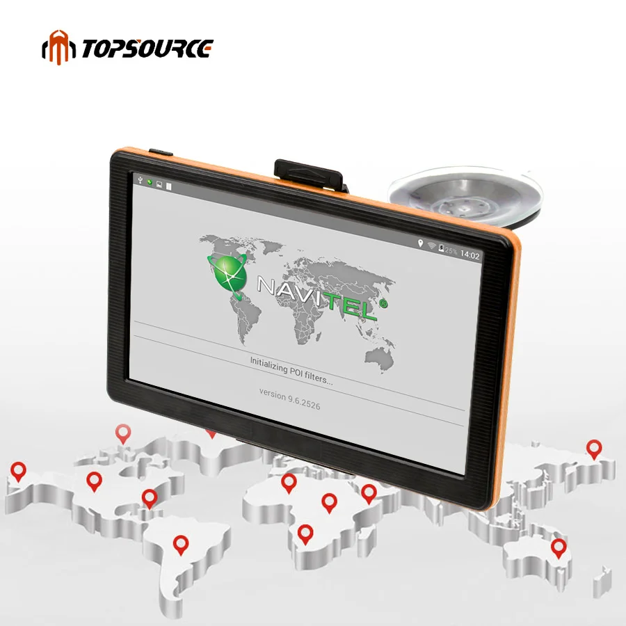 Автомобильный GPS навигатор TOPSOURCE 7 дюймовый HD емкостный экран FM встроенный 8 Гб