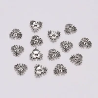 50pcslot 10mm 3 petals hollow flower leaf loose sparer apart end bead caps for diy jewelry making findings accessories