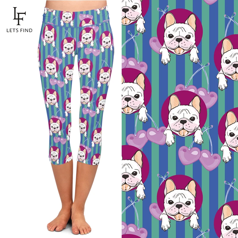 Летние женские леггинсы-капри LETSFIND с рисунком в Вертикальную Полоску