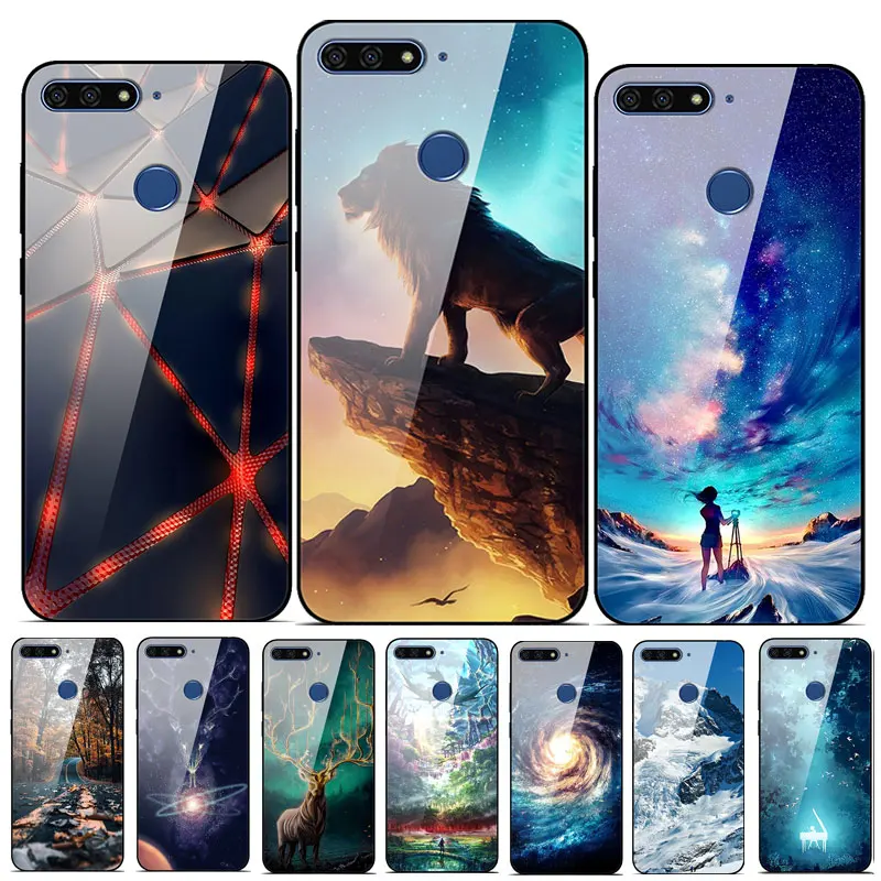 Чехол из закаленного стекла для huawei honor 7 A, Жесткий Чехол для huawei honor 7 C, чехол honor 7X7 A C Pro, Модный мягкий бампер с рисунком