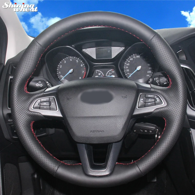 BANNIS ручной работы черный кожаный чехол рулевого колеса автомобиля для Ford Focus 3 2015|Чехлы на руль| |