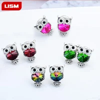 fashion cute crystal owl girls stud earrings for women vintage gold color animal statement earrings brincos pendientes