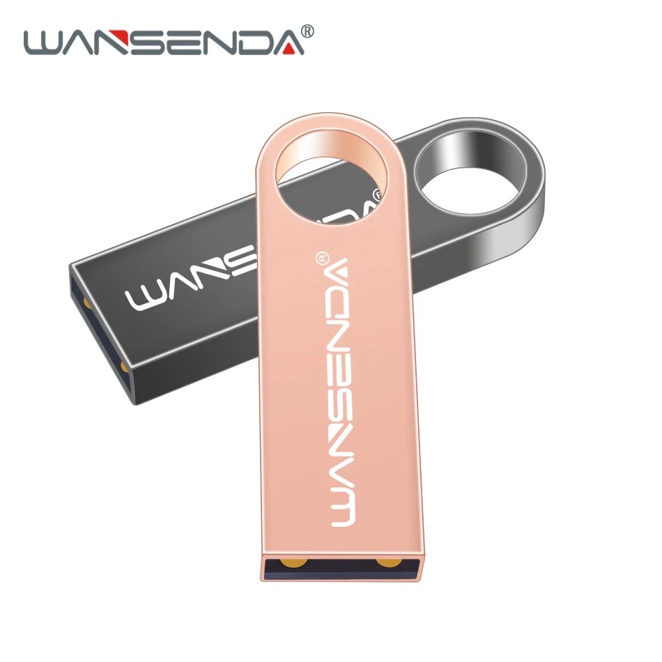 WANSENDA брелок USB флеш-накопитель 64 ГБ 32 16 8 4 металлический реальная емкость Флешка 2 0