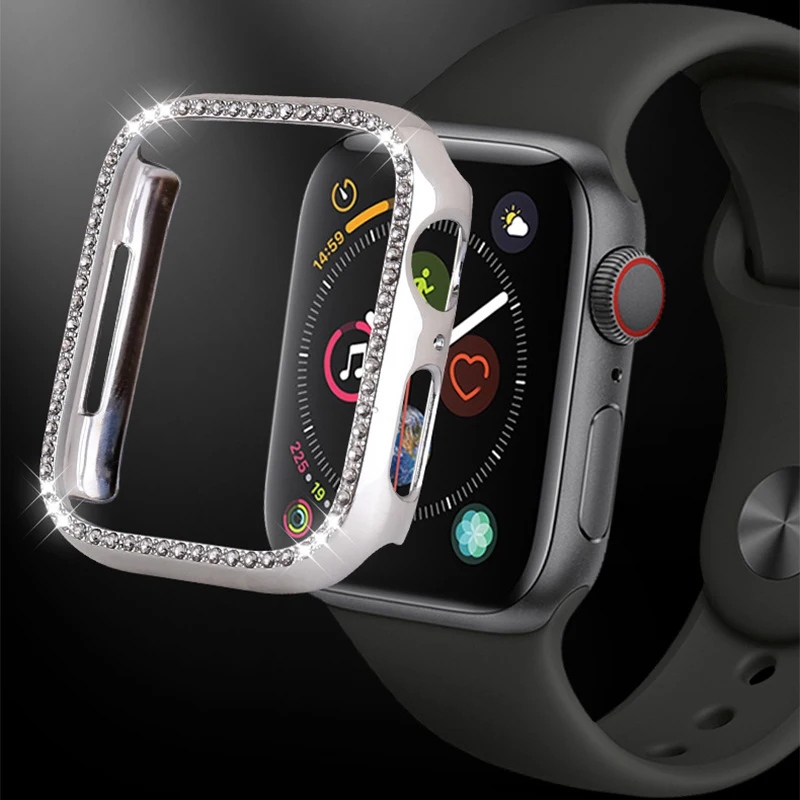 Кристальный защитный чехол для apple watch, защитный экран серии 4, 3, 2, Алмазный чехол из поликарбоната 38 мм, 42 мм, 40 мм, 44 мм, iwatch, чехол для женщин