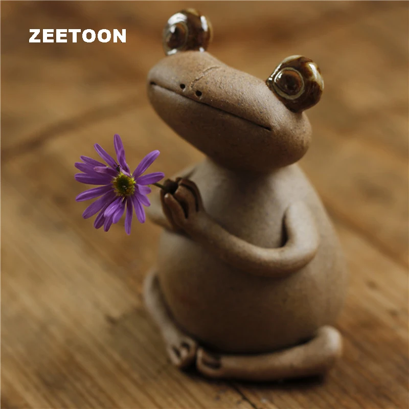 Статуи дзен лягушки ручная работа керамика грязь фигурки животных скульптура