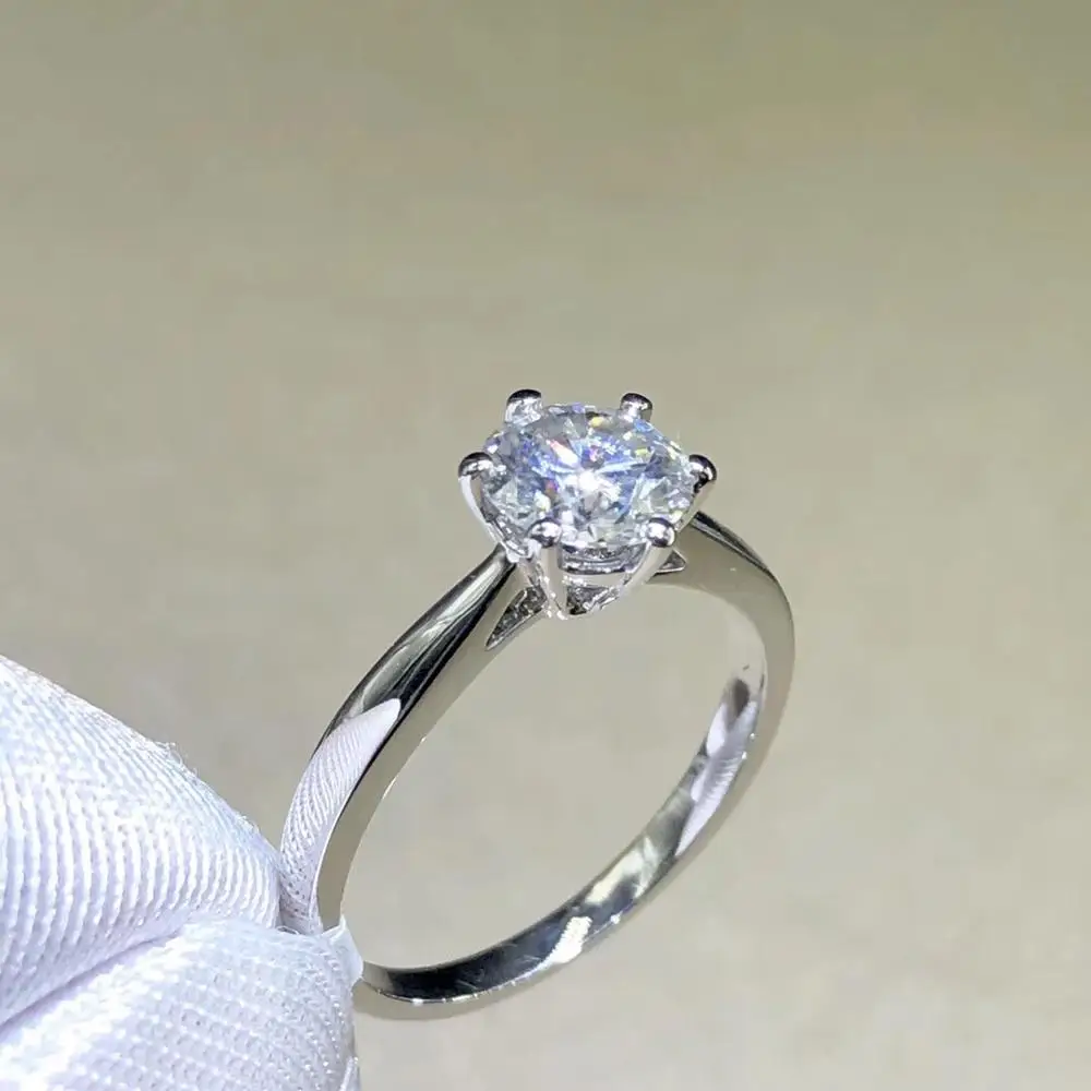 Аладдин, 18 карат, белое золото, 1ct, Mossinate Halo, бриллиантовое обручальное кольцо, обручальное кольцо, юбилейное кольцо с алмазным мостом