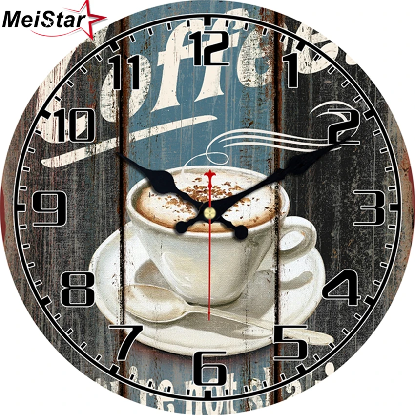 MEISTAR модные круглые Настенные часы дизайн кафе бесшумные для дома офиса