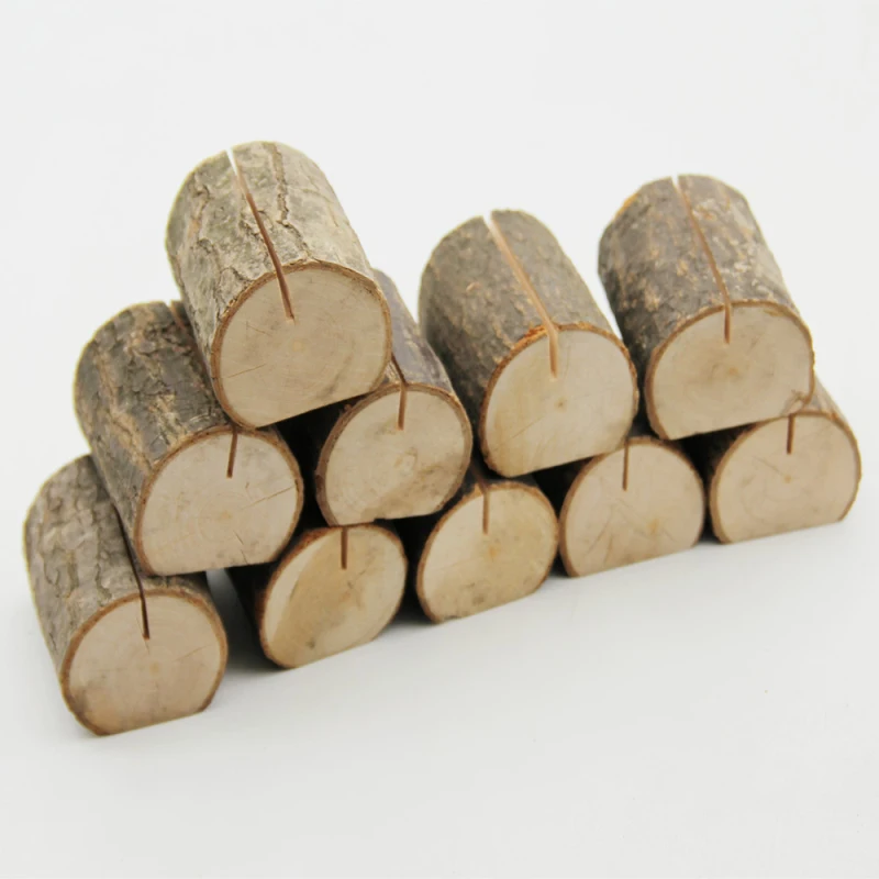 

5PCS Table Numbers Wooden Card Holders Wedding Place Card Stand Holders RacK Home Decoration Wood Craft Natural Wooden