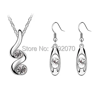 Sweet Silver Plated (Earrings &amp Necklaces) Crystal Jewelry Sets (More Color) | Украшения и аксессуары