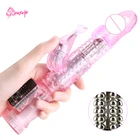 Реалистический Пенис вибратор пенис вибратор клитора Stimulat массажер прозрачный с вращающимися шариками женские интимные игрушки для женщин