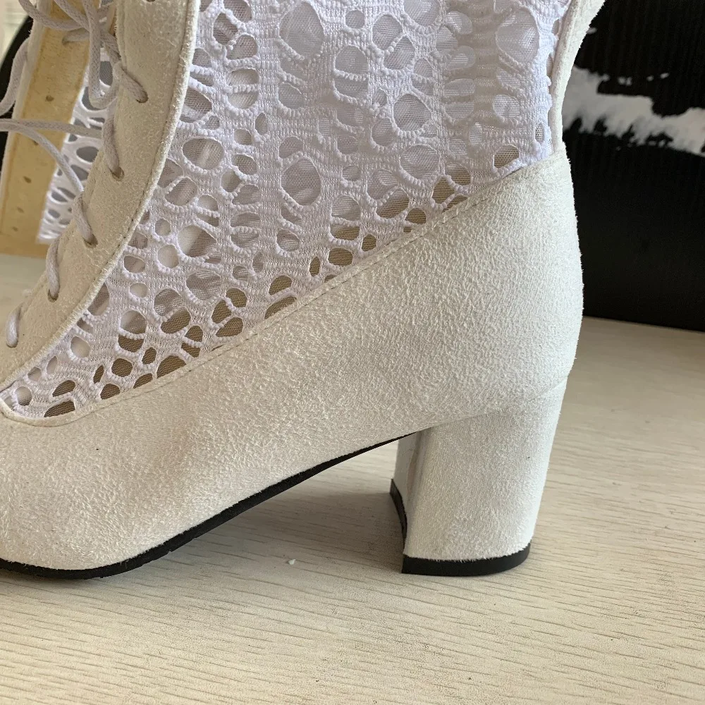 ORCHA LISA/летние ботинки больших Size34-46 обувь из флока и кружева с вырезами модная женская вышитая обувь C554
