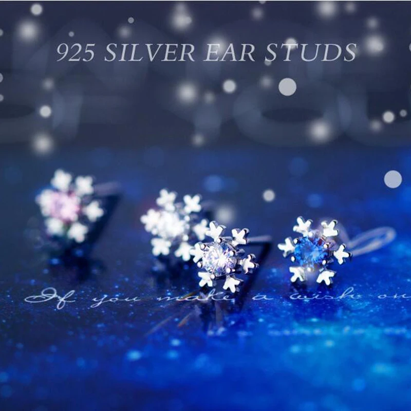 Новые 925 серебро Для женщин серьги гвоздики Модные украшения Мода простой