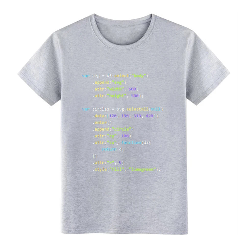Мужская футболка d3.js program с принтом S XXXL тренд повседневная весенняя Стандартная