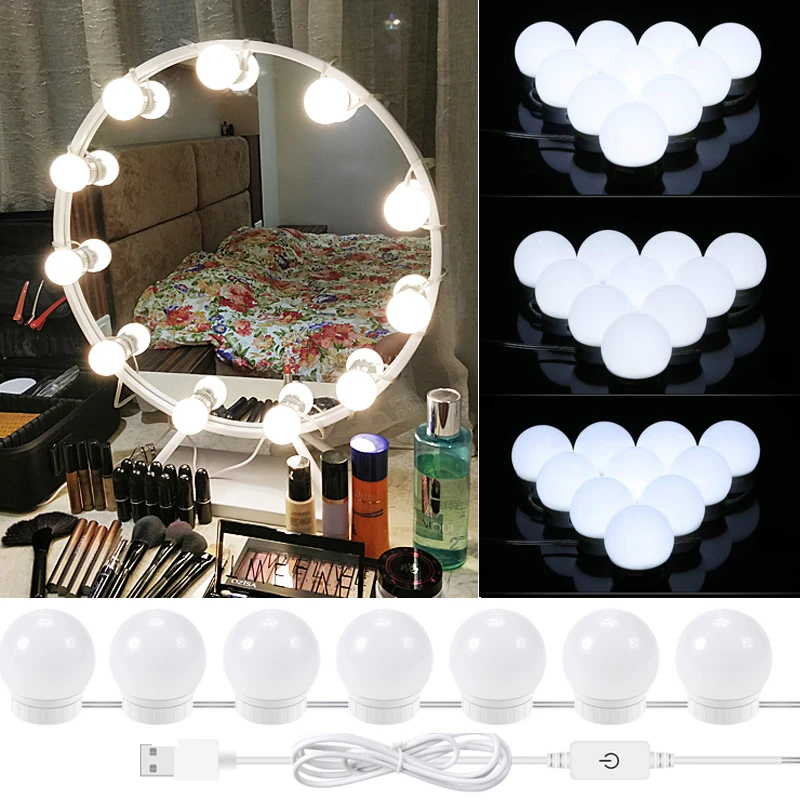 1 комплект Голливуд DIY косметическое освещение полоса с лампочки регулировкой