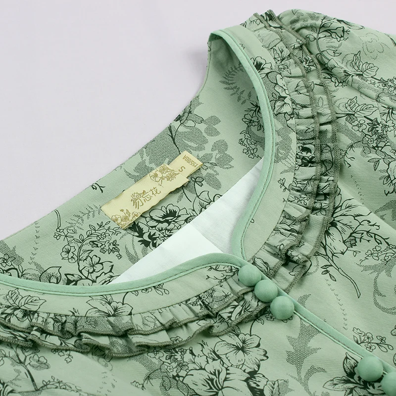 Do not forget to spend summer in the green dress 2016 pure cotton printing sub slim waistband short sleeved | Женская одежда