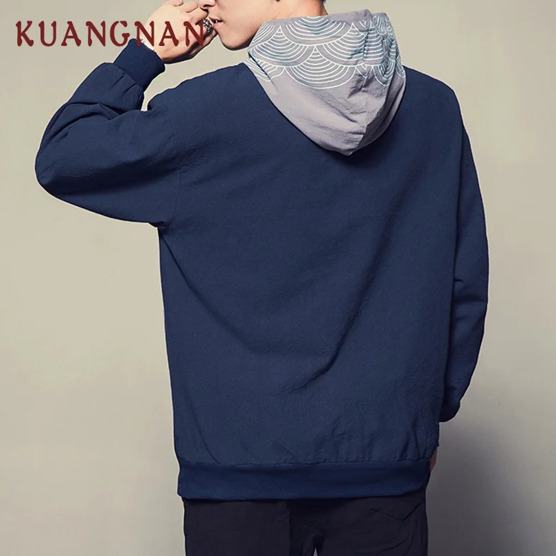 KUANGNAN/Повседневная куртка с капюшоном для мужчин уличный стиль 5XL бомбер мужская
