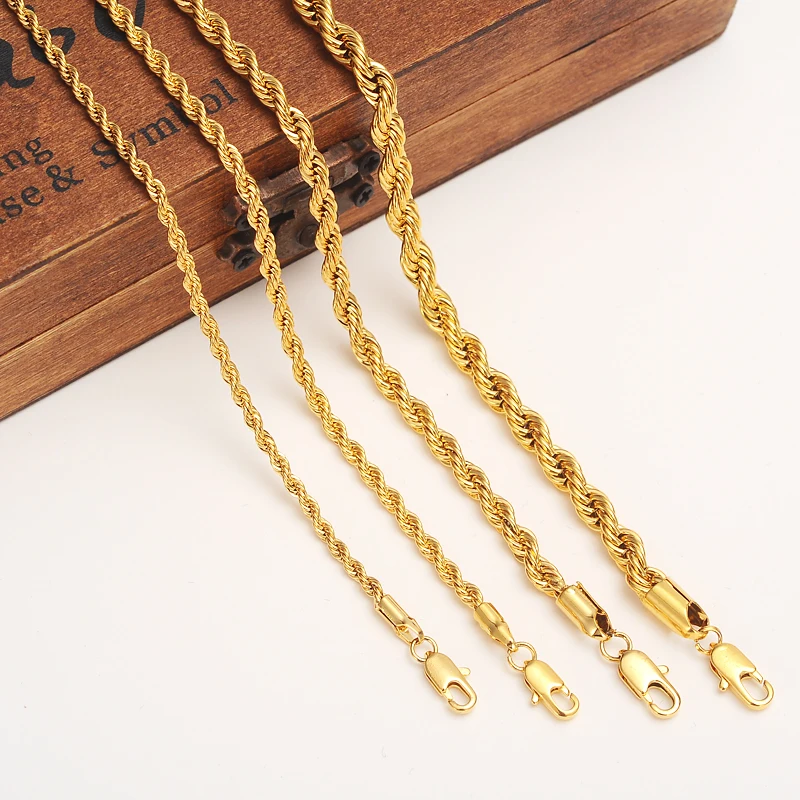 

New Twisted rop Chain bangle Bracelet Gold filled Wholesale women Mensbangle Bracelet african Brazil Ethiopia Jewelry boy gift