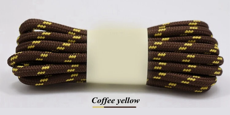 Coffee yellow 1 пара 19 видов цветов круглые шнурки открытый Пеший Туризм спортивный обувных шнурках Детские кроссовки шнурки длина 100 120 140 160 см lacets корзины - Цвет: Coffee yellow