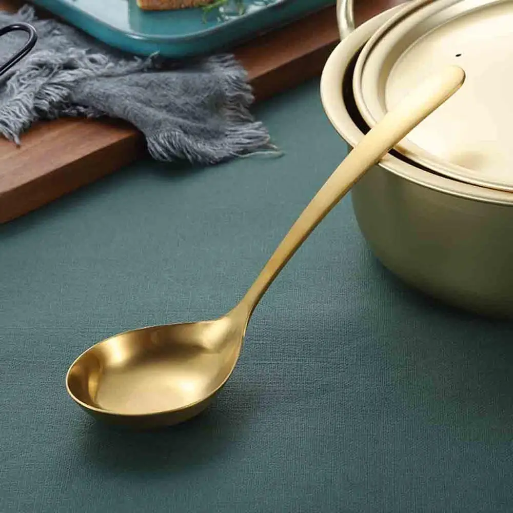 304 Stainless Steel Spoons With Long Handle Korean Soup Dinner Rice/Salad Tableware Kitchen household items 4lp | Дом и сад