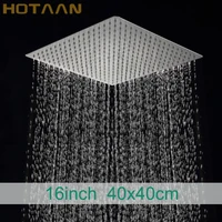 sus 304 stainless steel chrome shower head 16 inch 40x40cm rainfall head celilingwall mounted bathroom shower accessories
