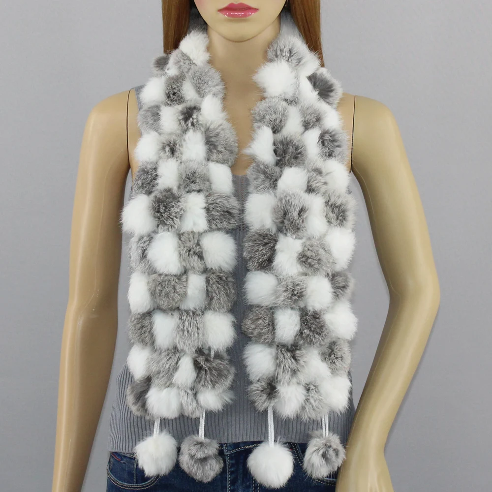 Весенне-осенний шарф из натурального меха 100% натуральный мех женский шарфы