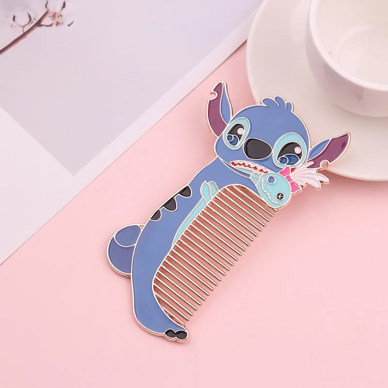 Kawaii аниме Лило и Стич макияж зеркало гребень мультфильм косметическое зеркало компактный карманный инструмент для красоты Металлический Гребень как подарок - Цвет: comb