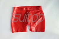 male s men s latex sexy rubber shorts with crotch zip
