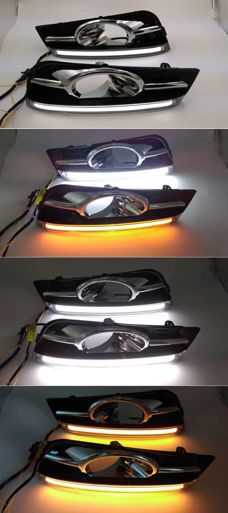 Для Chevrolet Cruze 2009~ дневной ходовой светильник DRL светодиодный противотуманный фонарь с желтым поворотным сигналом