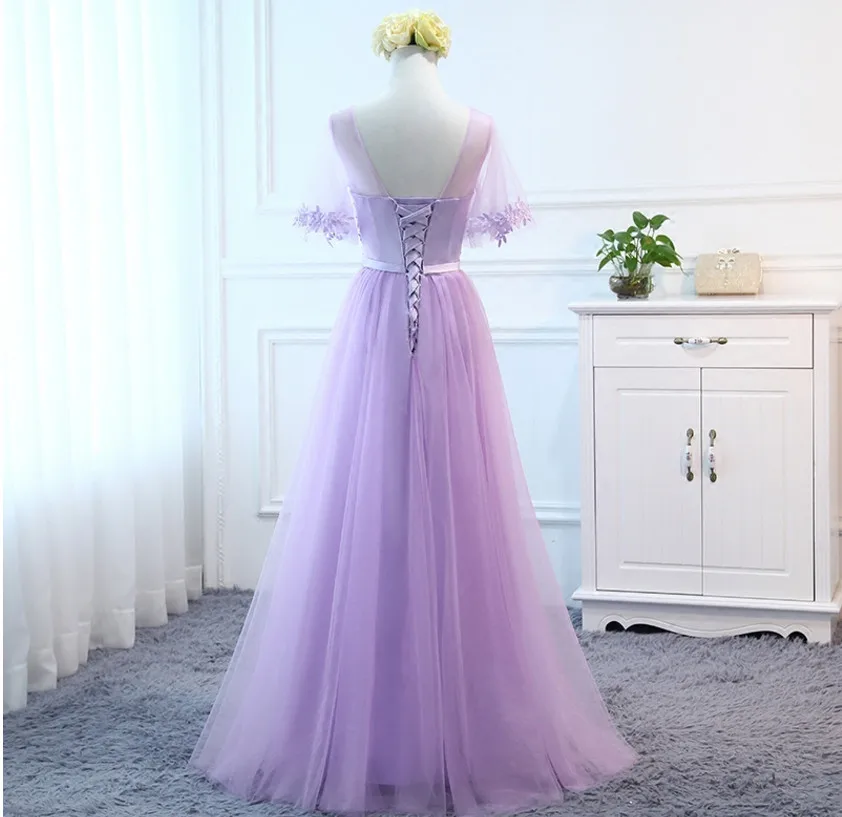 Robe De Soriee новые лиловое платье подружки невесты фиолетового цвета для девочек с