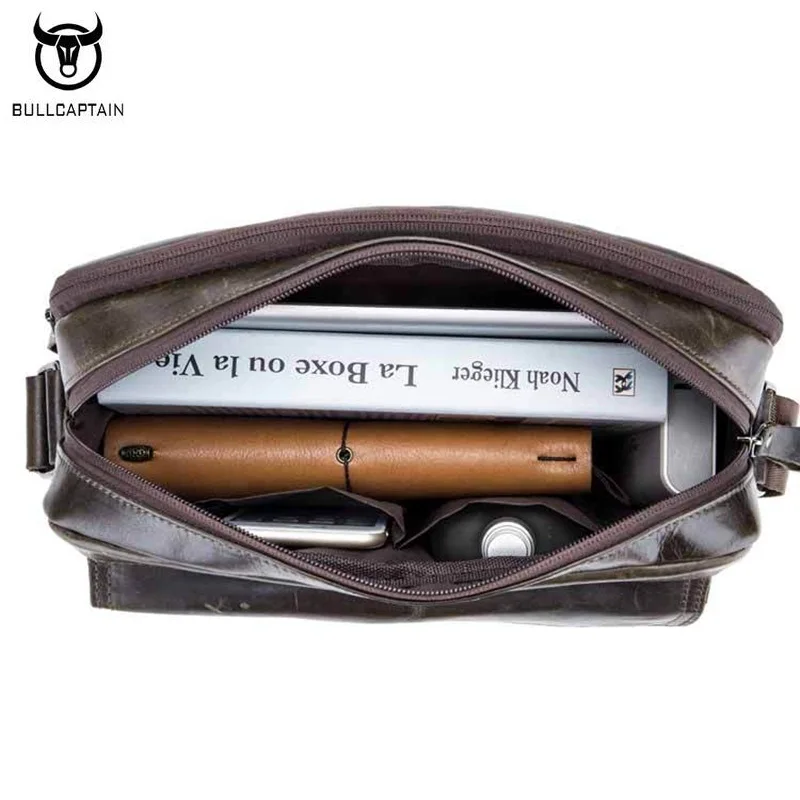 BULLCAPTAIN/Мужская сумка из натуральной кожи Повседневная Деловая мужская через